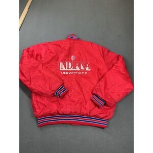 Vintage‎ Indiana University Jacket Mens Large Red NCAA Basketball Birdie USA